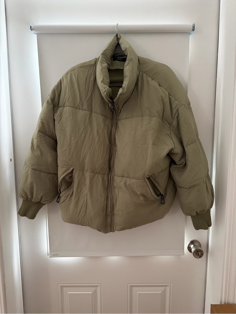 Women’s Olive Green Puffer Jacket - Quilted Insulated Coat